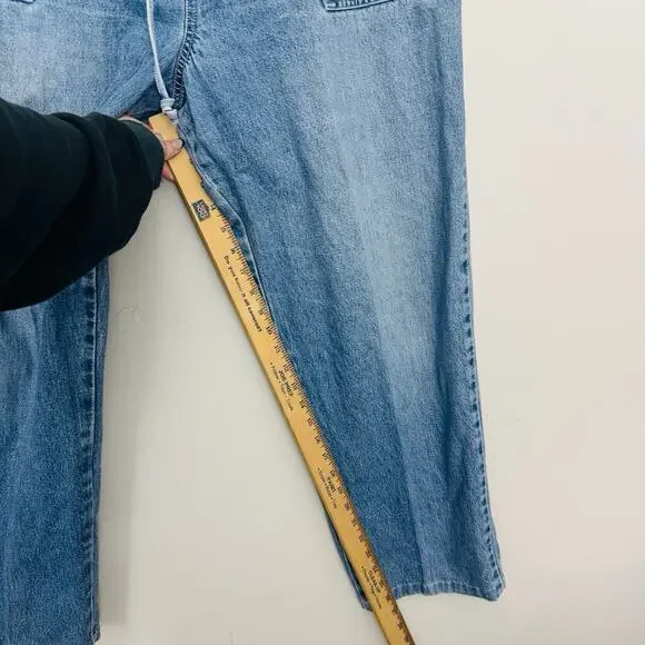 Essentials Style Drawstring Blue Denim Straight Leg Women’s Size XL - Picture 4 of 7